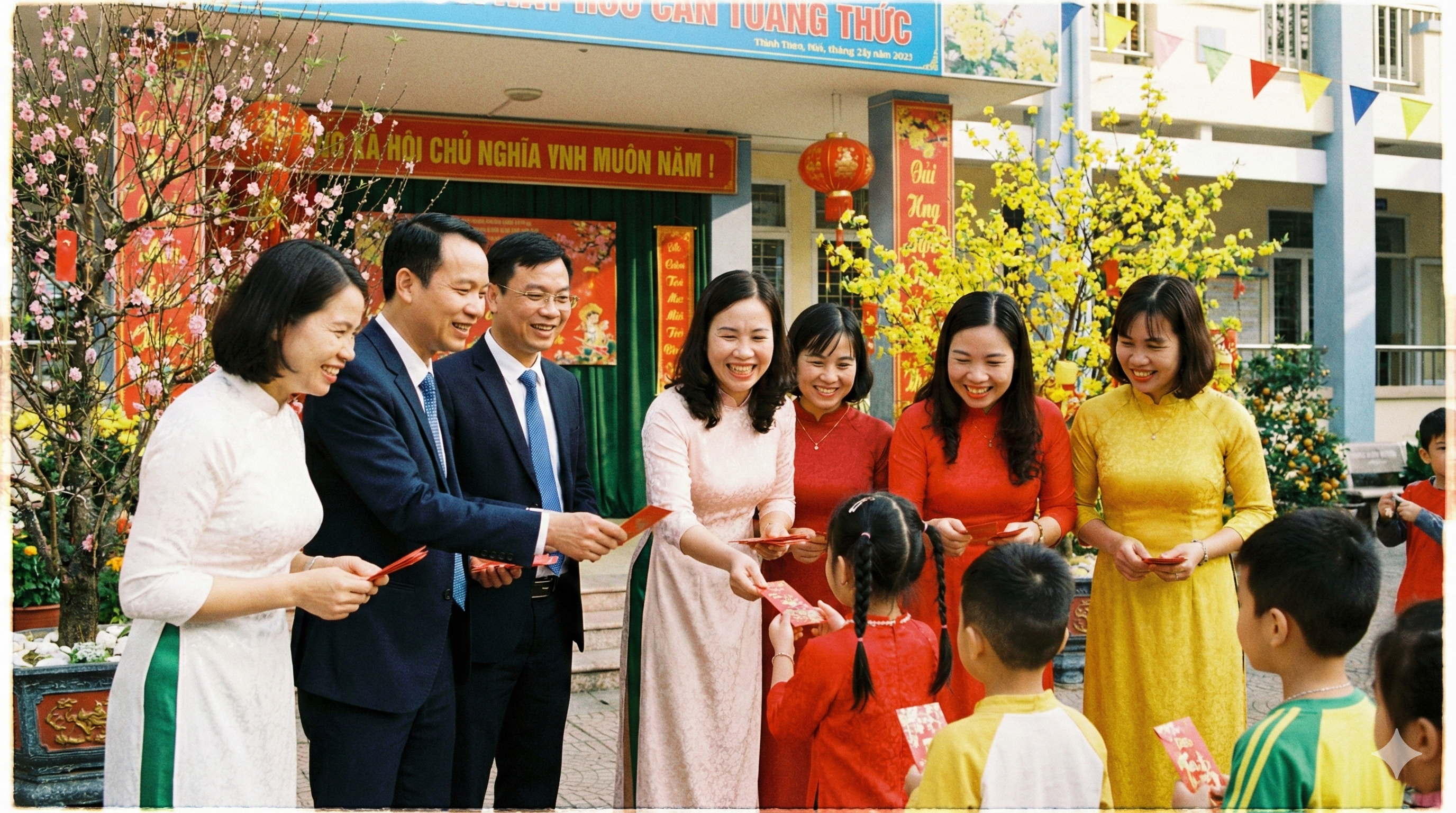 Khai xuân trường mầm non.