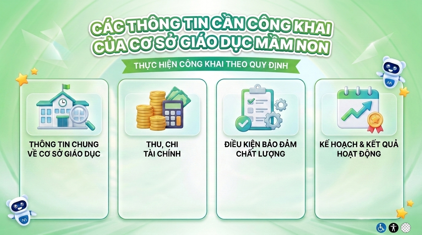 Các thông tin cơ sở giáo dục mầm non cần công khai