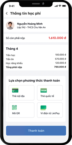 Thanh toán tiền học trực tuyến